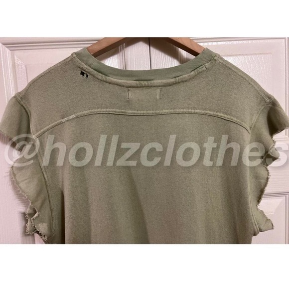 Free People Distressed Warrior Tee Sage XS - Picture 5 of 10